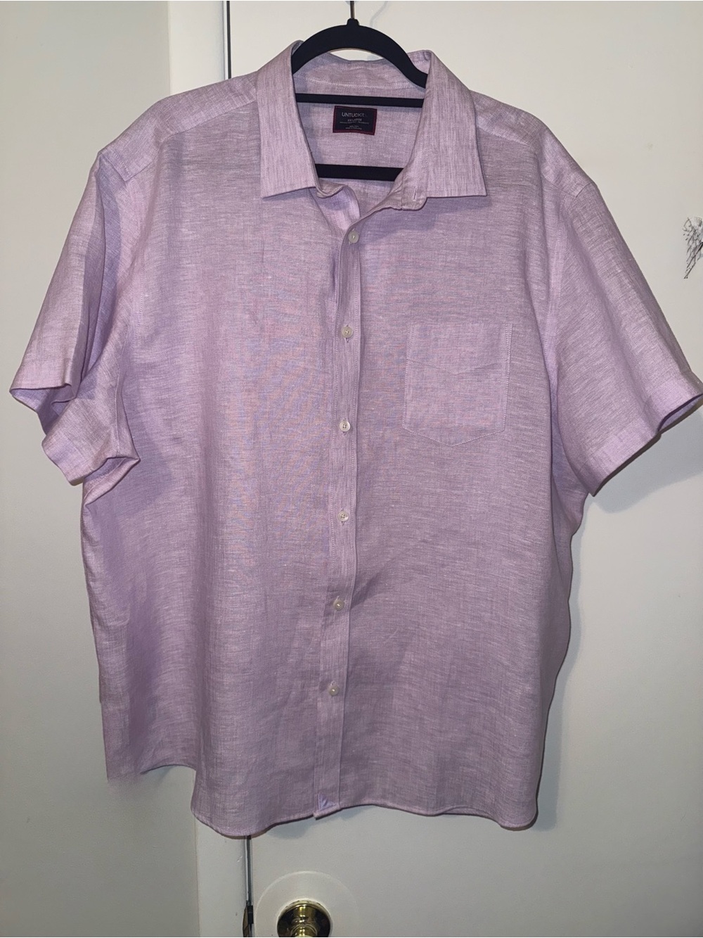 UNTUCKit Men's Short-Sleeve Button-Down Shirt in Light Lavender